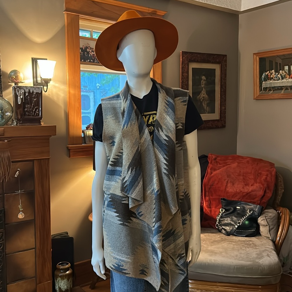 #125 Tribal Southwest poncho wrap